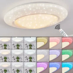 hofstein Plafonnier Cresta LED Blanc, 2 lumières, Changeur de couleurs