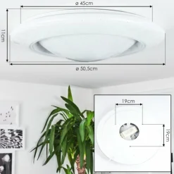 hofstein Plafonnier Cresta LED Blanc, 2 lumières, Changeur de couleurs