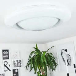 hofstein Plafonnier Cresta LED Blanc, 2 lumières, Changeur de couleurs