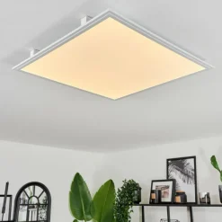 hofstein Plafonnier Crum LED Blanc, 1 lumière, Télécommandes