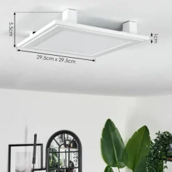 hofstein Plafonnier Crum LED Blanc, 1 lumière, Télécommandes