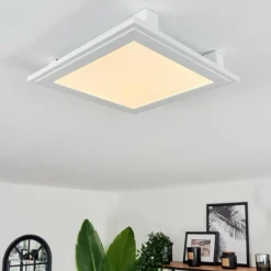 hofstein Plafonnier Crum LED Blanc, 1 lumière, Télécommandes