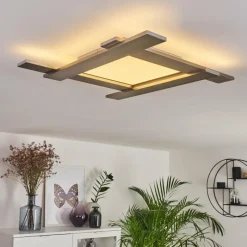 hofstein Plafonnier Cuchara LED Nickel mat, 1 lumière