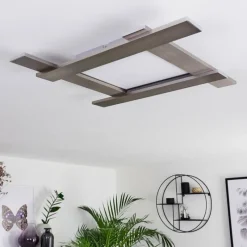 hofstein Plafonnier Cuchara LED Nickel mat, 1 lumière