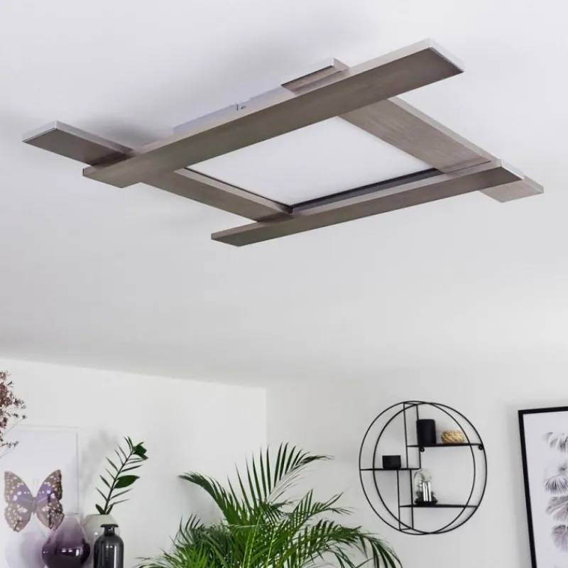 hofstein Plafonnier Cuchara LED Nickel mat, 1 lumière