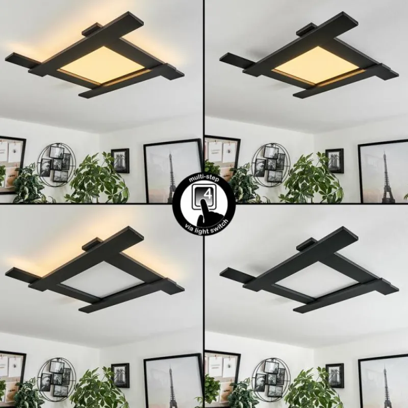 hofstein Plafonnier Cuchara LED Noir, 5 lumières