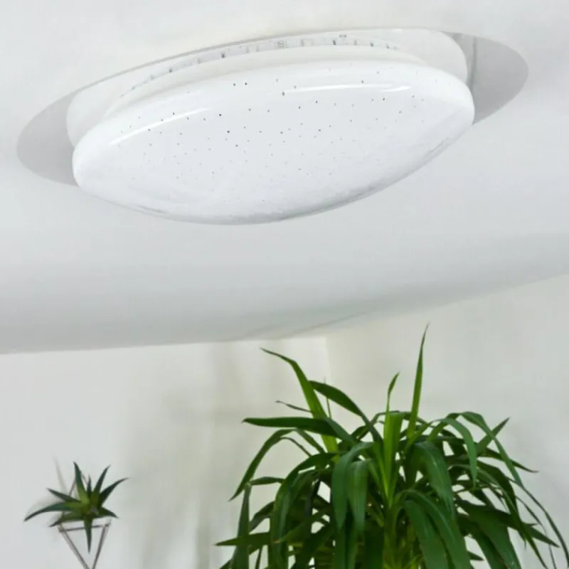 hofstein Plafonnier Cure LED Blanc, 1 lumière, Télécommandes, Changeur de couleurs