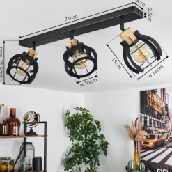 Lampes Industrielles-hofstein Plafonnier Dandin Noir, 3 lumières