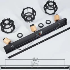 Lampes Industrielles-hofstein Plafonnier Dandin Noir, 3 lumières