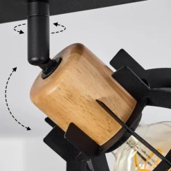 Lampes Industrielles-hofstein Plafonnier Dandin Noir, 3 lumières