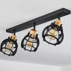 Lampes Industrielles-hofstein Plafonnier Dandin Noir, 3 lumières