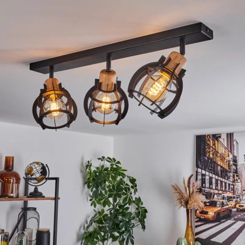 Lampes Industrielles-hofstein Plafonnier Dandin Noir, 3 lumières