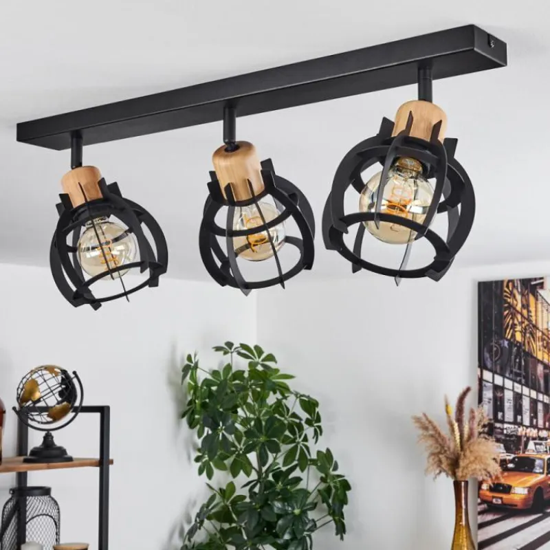 Lampes Industrielles-hofstein Plafonnier Dandin Noir, 3 lumières