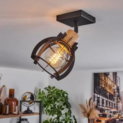 Lampes Industrielles-hofstein Plafonnier Dandin Noir, 1 lumière