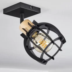 Lampes Industrielles-hofstein Plafonnier Dandin Noir, 1 lumière