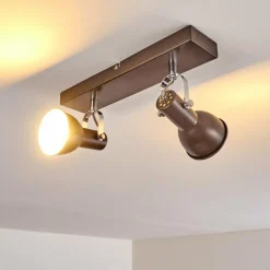 hofstein Plafonnier Danikon Brun, 2 lumières* Spots Et Projecteurs