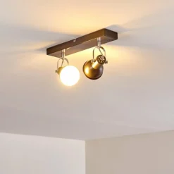 hofstein Plafonnier Danikon Brun, 2 lumières* Spots Et Projecteurs