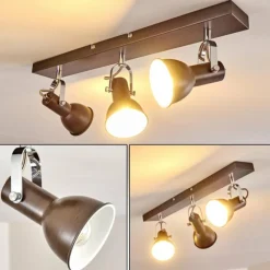 hofstein Plafonnier Danikon Brun, 3 lumières* Spots Et Projecteurs