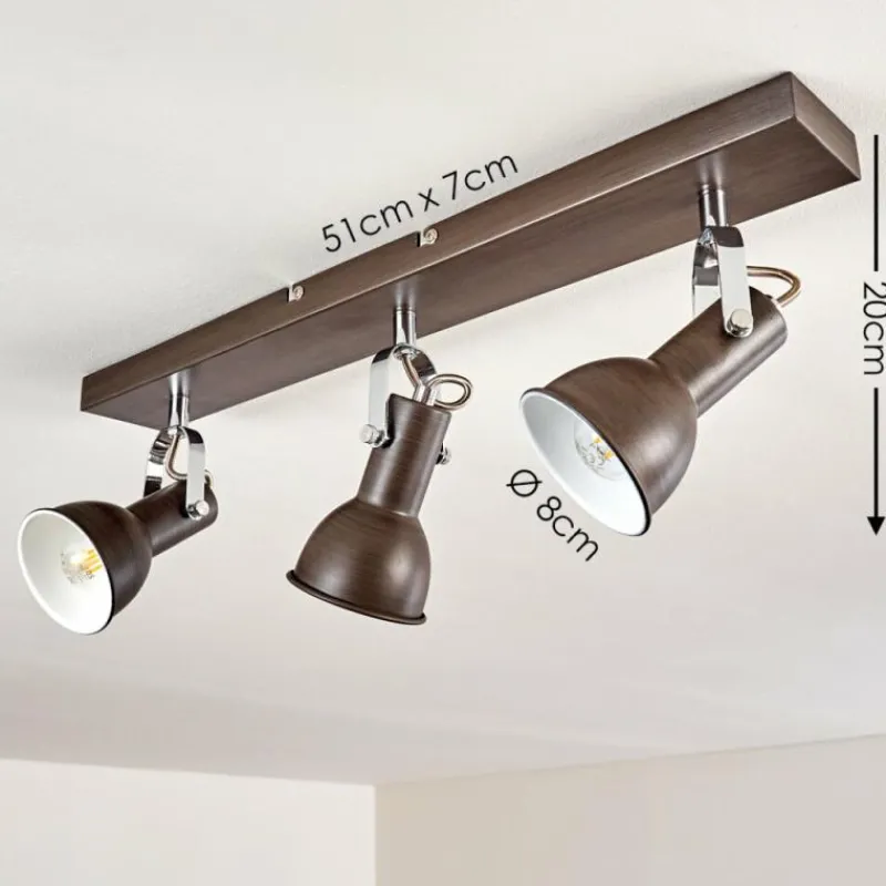 hofstein Plafonnier Danikon Brun, 3 lumières* Spots Et Projecteurs