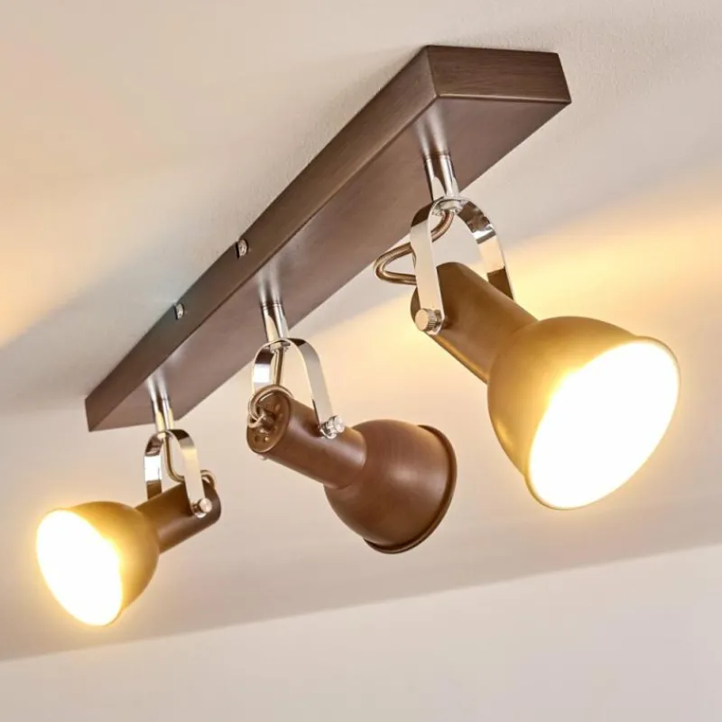 hofstein Plafonnier Danikon Brun, 3 lumières* Spots Et Projecteurs