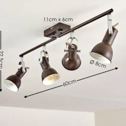 hofstein Plafonnier Danikon Brun, 4 lumières