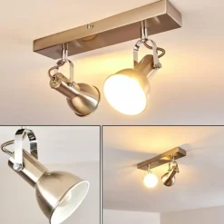 hofstein Plafonnier Danikon Nickel mat, 2 lumières* Spots Et Projecteurs