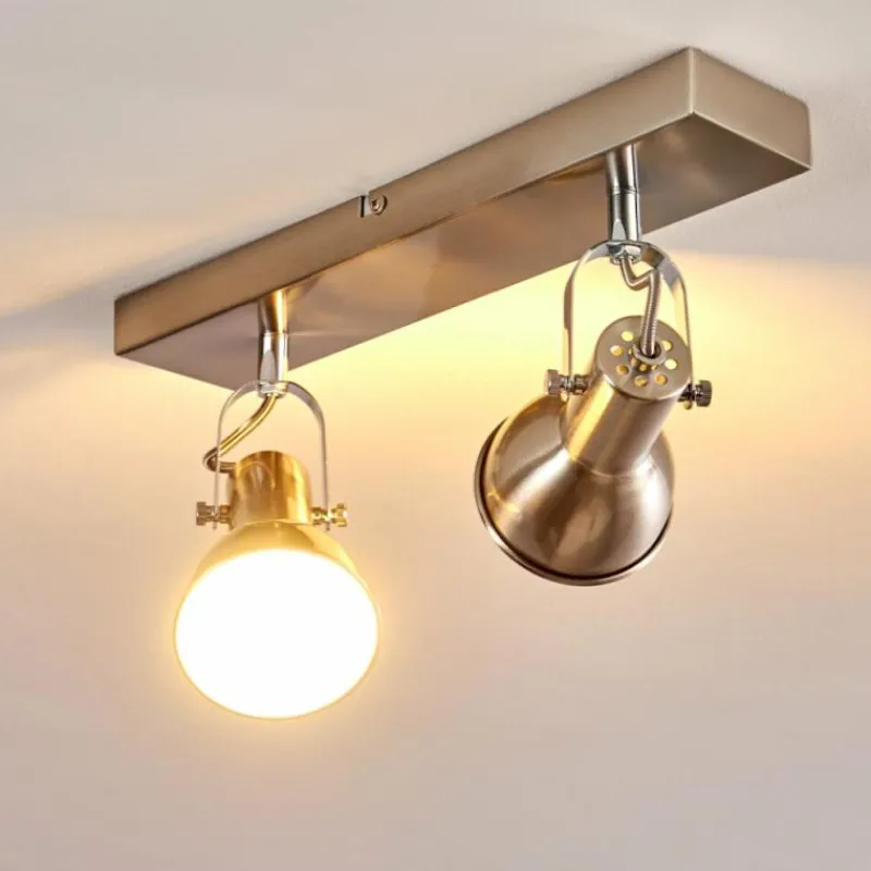 hofstein Plafonnier Danikon Nickel mat, 2 lumières* Spots Et Projecteurs
