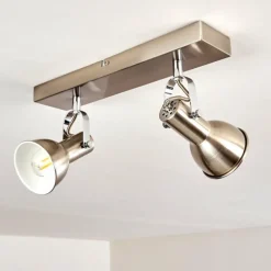 hofstein Plafonnier Danikon Nickel mat, 2 lumières* Spots Et Projecteurs