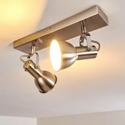 hofstein Plafonnier Danikon Nickel mat, 2 lumières* Spots Et Projecteurs