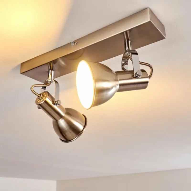 hofstein Plafonnier Danikon Nickel mat, 2 lumières* Spots Et Projecteurs