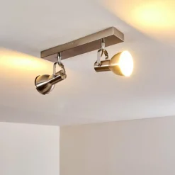 hofstein Plafonnier Danikon Nickel mat, 2 lumières* Spots Et Projecteurs