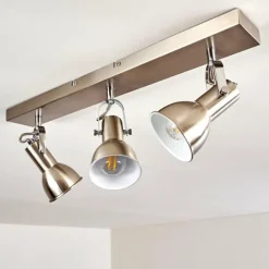 hofstein Plafonnier Danikon Nickel mat, 3 lumières* Spots Et Projecteurs