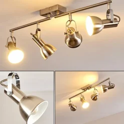 hofstein Plafonnier Danikon Nickel mat, 4 lumières* Spots Et Projecteurs