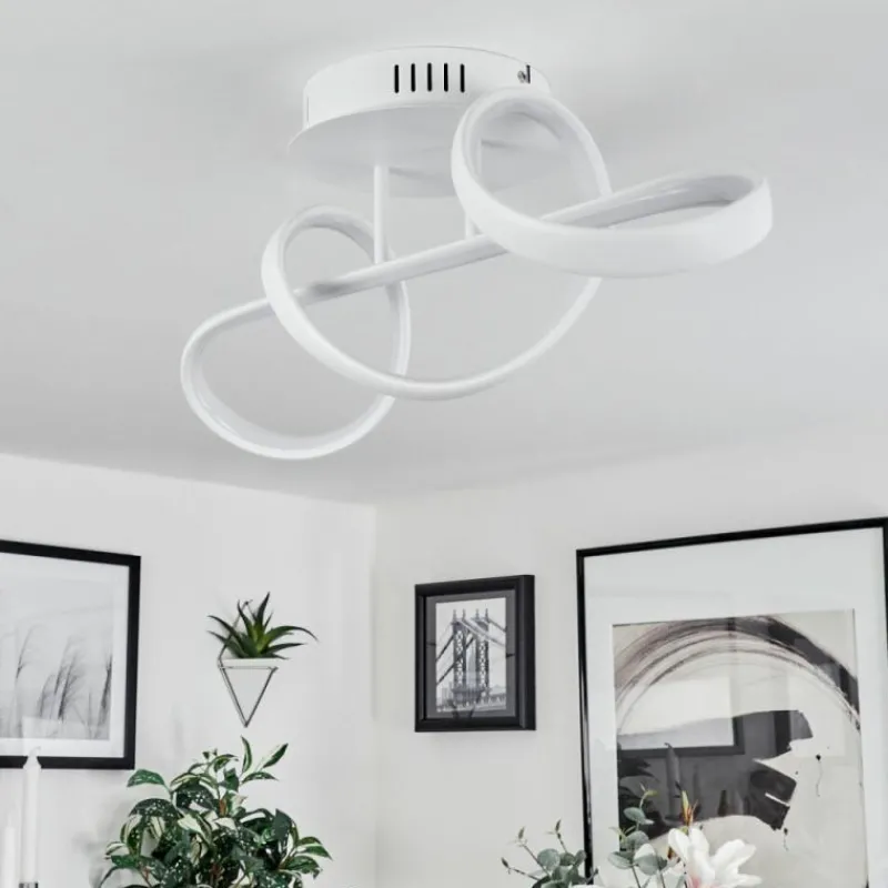 hofstein Plafonnier Dauntey LED Blanc, 1 lumière, Télécommandes