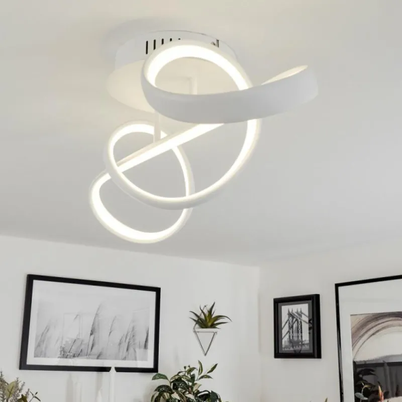 hofstein Plafonnier Dauntey LED Blanc, 1 lumière, Télécommandes