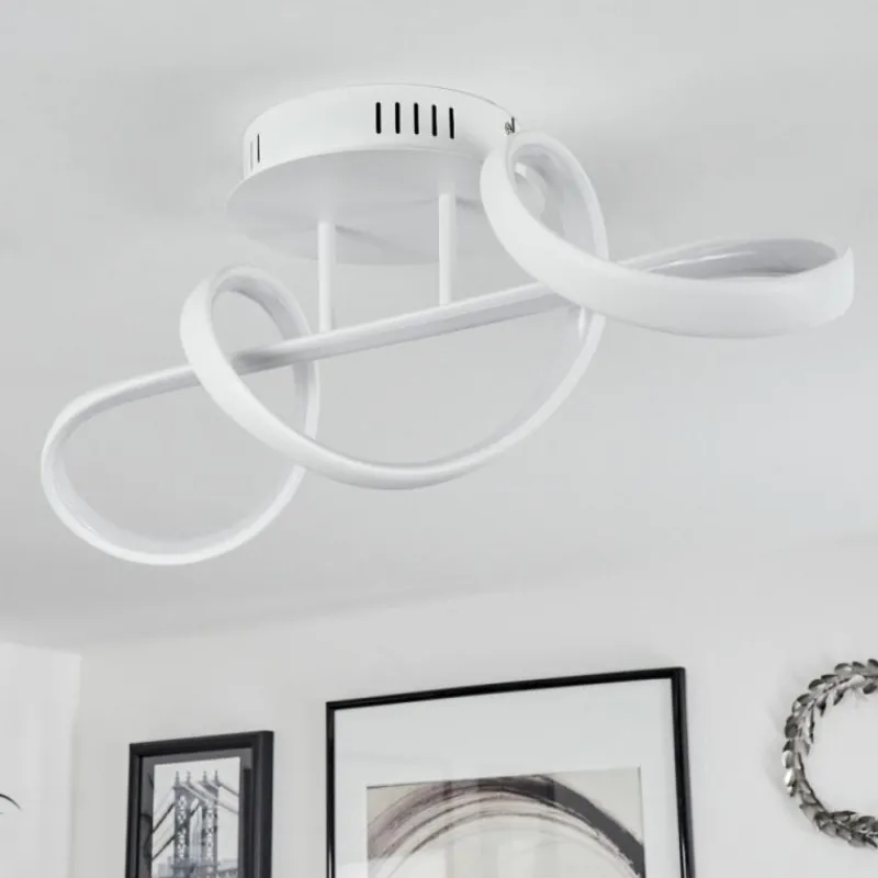 hofstein Plafonnier Dauntey LED Blanc, 1 lumière, Télécommandes