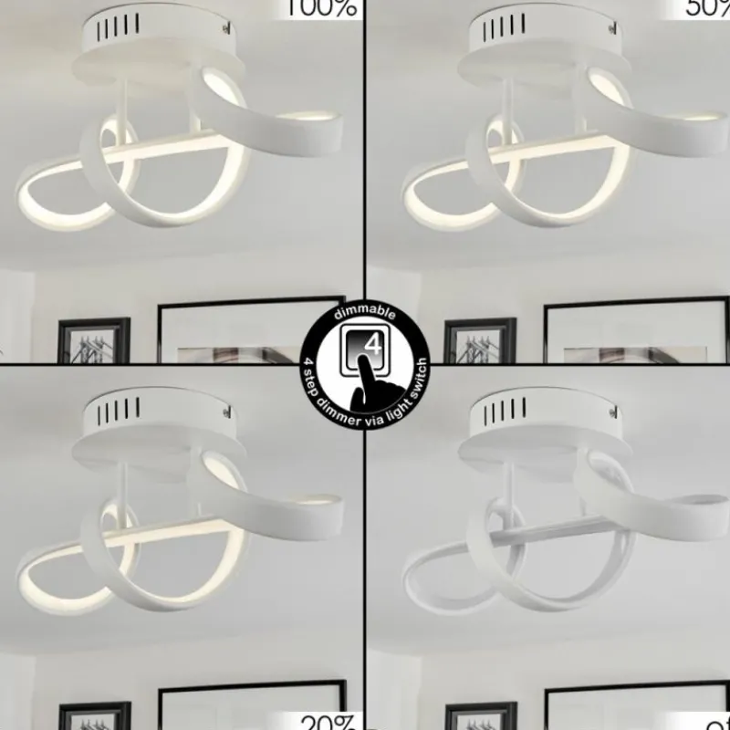 hofstein Plafonnier Dauntey LED Blanc, 1 lumière