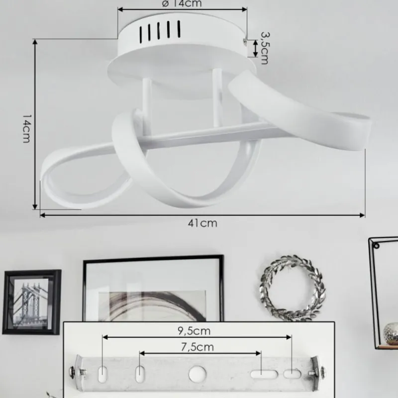 hofstein Plafonnier Dauntey LED Blanc, 1 lumière