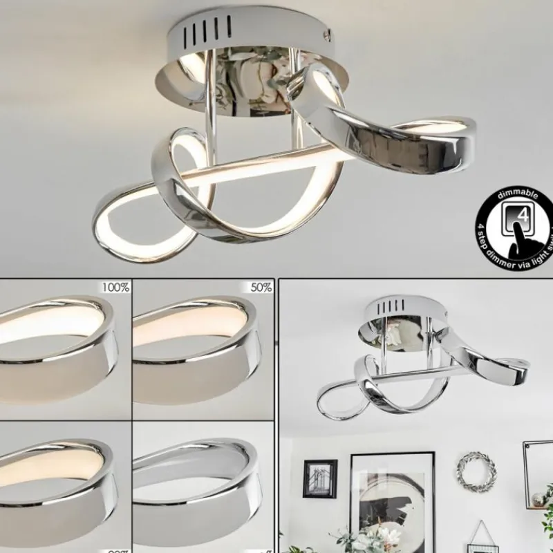 hofstein Plafonnier Dauntey LED Chrome, 1 lumière