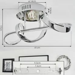 hofstein Plafonnier Dauntey LED Chrome, 1 lumière