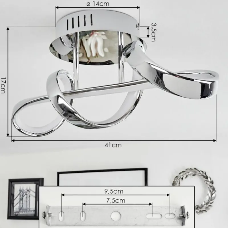 hofstein Plafonnier Dauntey LED Chrome, 1 lumière