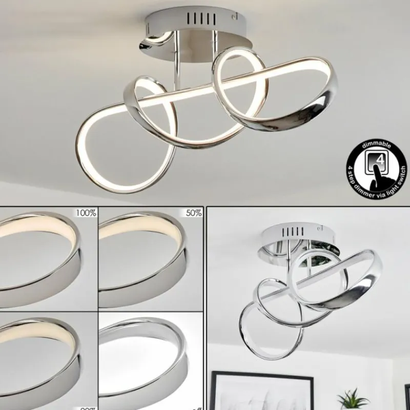 hofstein Plafonnier Dauntey LED Chrome, 1 lumière