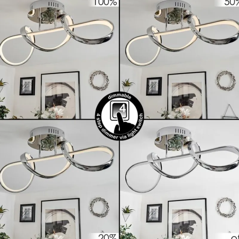 hofstein Plafonnier Dauntey LED Chrome, 1 lumière