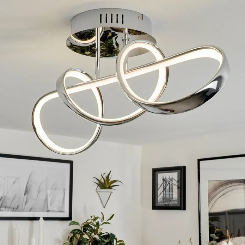 hofstein Plafonnier Dauntey LED Chrome, 1 lumière