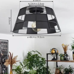 Lampes Vintages & Rétros-hofstein Plafonnier Daynard Noir, 1 lumière