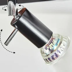 hofstein Plafonnier Deadwood LED Brun, Chrome, Couleur bois, 3 lumières