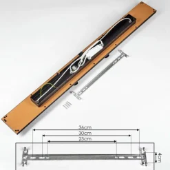 Lampes Vintages & Rétros-hofstein Plafonnier Deadwood LED Brun, Chrome, Couleur bois, Noir, 5 lumières