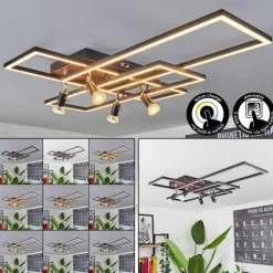 Lampes En Bois-hofstein Plafonnier Deadwood LED Brun, Couleur bois, 6 lumières