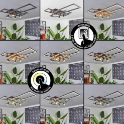 Lampes En Bois-hofstein Plafonnier Deadwood LED Brun, Couleur bois, 6 lumières