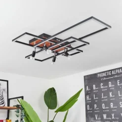 Lampes En Bois-hofstein Plafonnier Deadwood LED Brun, Couleur bois, 6 lumières